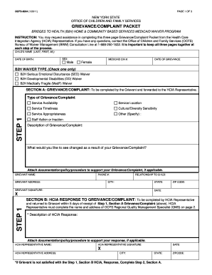 New York State Grievance/Complaint Packet