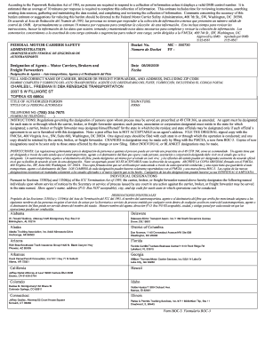 Form BOC-3 Designation of Agents