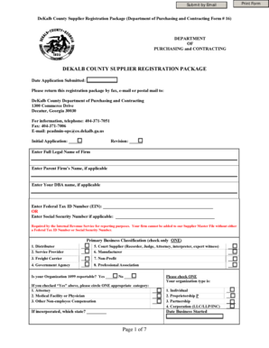 DeKalb County Supplier Registration Form
