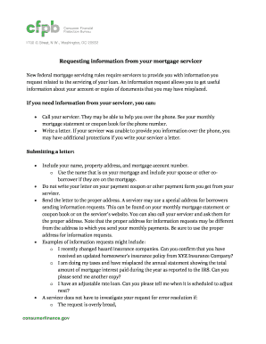 Mortgage Information Request Letter