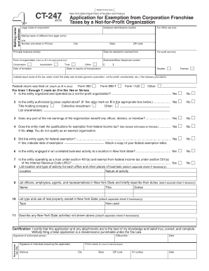 New York State Corporation Franchise Tax Exemption Application