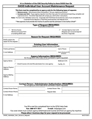 nfrp individual user account maintenance form