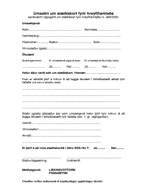 Application for Disabled Parking Permit