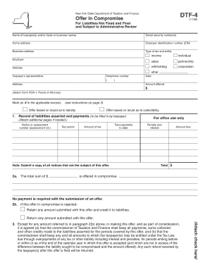 New York State Offer in Compromise DTF-4