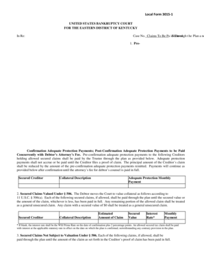 Chapter 13 Bankruptcy Plan Form 3015-1