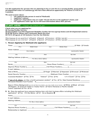 Louisiana Medicaid Application for Long Term Care Services