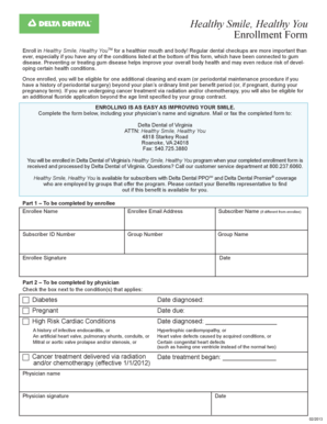 Healthy Smile, Healthy You Enrollment Form