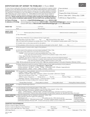 Notification of Intent to Publish Form 3868