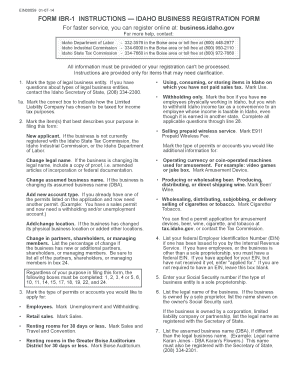 Idaho Business Registration Form