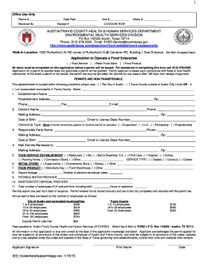 Food Enterprise Permit Application