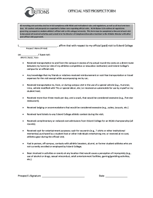 NCAA Official Visit Prospect Form