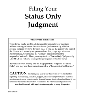 California Status Only Divorce Judgment