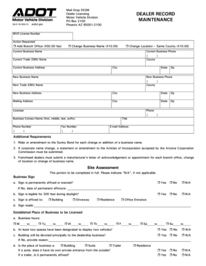 Arizona Dealer License Application