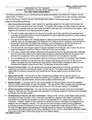 TTB Pay.gov User Agreement