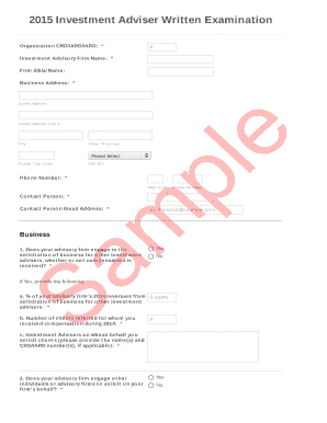 2015 Investment Adviser Written Examination
