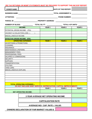Income and Expense Report for Property Valuation