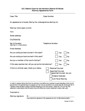 Attorney Appearance Form