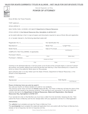 Illinois Watercraft Power of Attorney