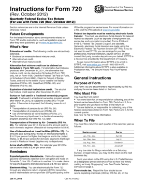 Form 720 Quarterly Federal Excise Tax Return