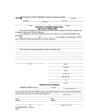 Motion to Permit Inspection