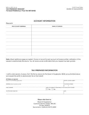 California Tax Preparer Request Form