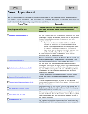 US Federal Employment Forms