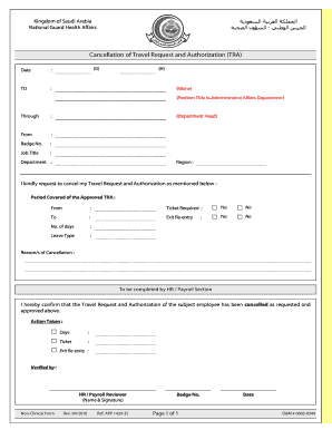 Travel Request Cancellation Form
