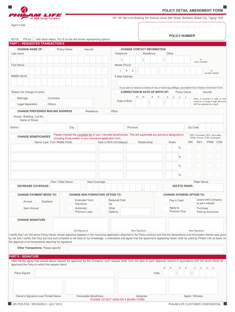 philam life downloadable forms Preview on Page 1.