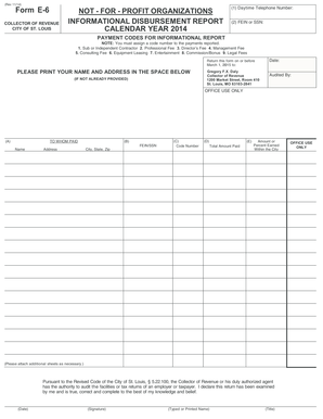 City of St. Louis Informational Disbursement Report