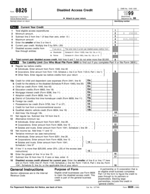 Form 8826 Disabled Access Credit