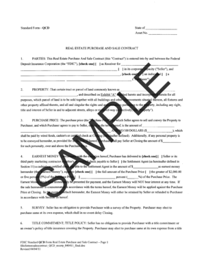 FDIC Real Estate Purchase and Sale Contract