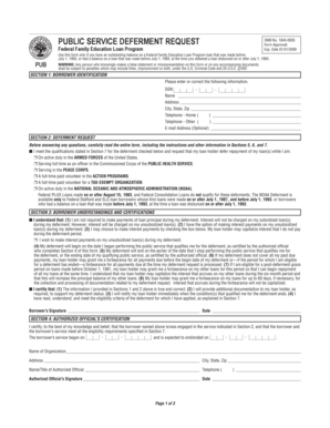 Public Service Deferment Request Form