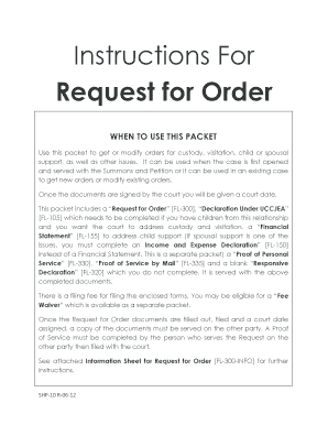 California Request for Order