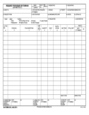 REQUEST FOR ISSUE OR TURN-IN - vdf virginia