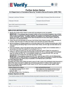 Further Action Notice - DHS TNC