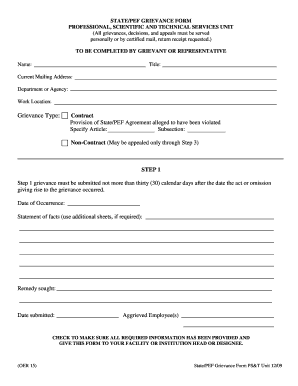 State/PEF Grievance Form