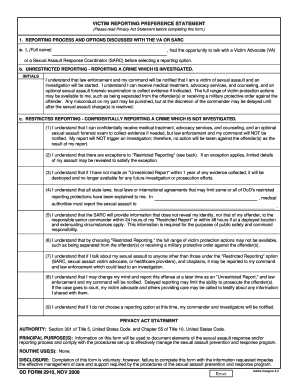 Victim Reporting Preference Statement