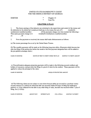 Chapter 13 Bankruptcy Plan