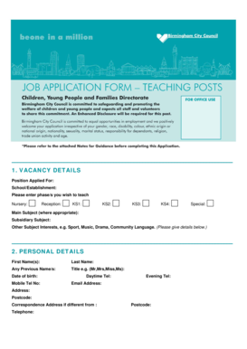 UK Teacher Application Form
