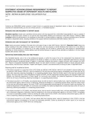 California Mandated Reporter Statement