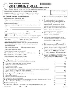 Illinois Small Business Corporation Replacement Tax Return