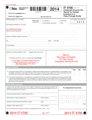 Ohio Composite Income Tax Form IT 4708