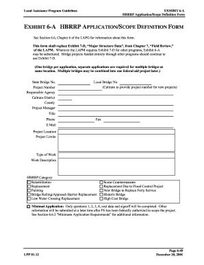 Exhibit 6-a hbrrp application/scope definition form - dot ca