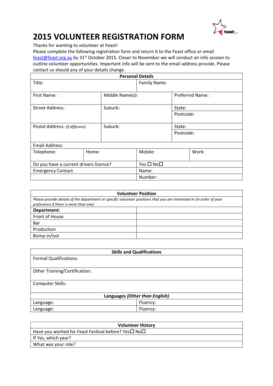 2015 VOLUNTEER REGISTRATION FORM Thanks for wanting to volunteer at Feast - feast org au%2fparticipate%2fVolunteer%2fRegistration-Form