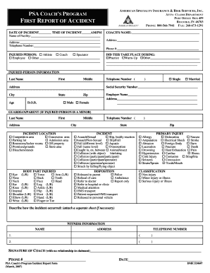 First Report of Accident