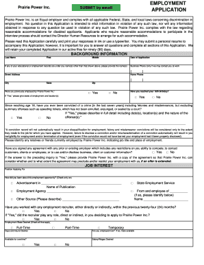 Prairie Power Inc. Employment Application