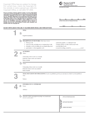 Form GATT for Copyright Restoration