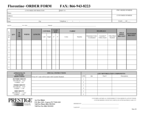 Florentine Order Form