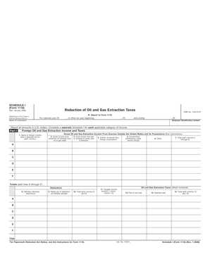 Schedule I (Form 1118) for Oil and Gas Extraction Taxes