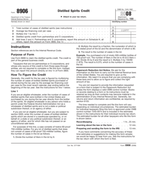 Form 8906 Distilled Spirits Credit